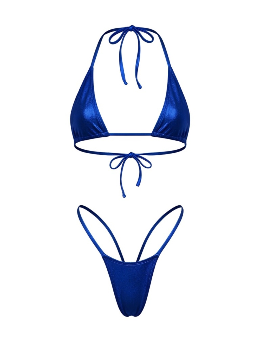 Royal Blue Holographic G-String Thong Tri-Kini Set | Stripper Bikini